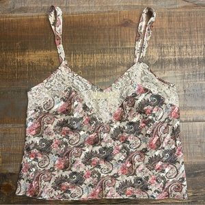 Vintage 80’s gold tag victoria’s secret cropped lace tank top